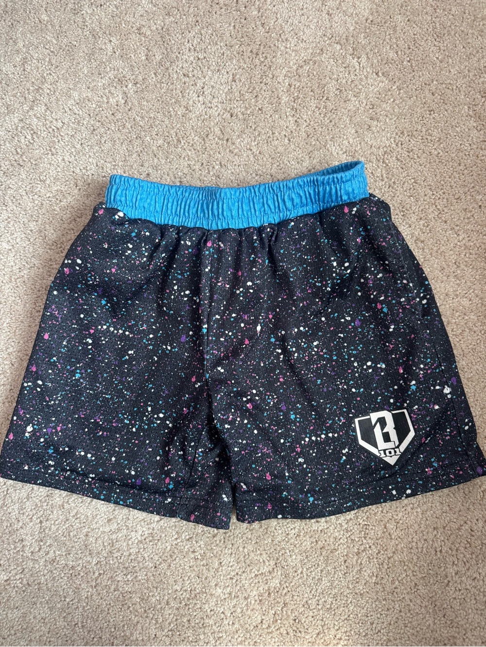 Baseball 101 YM splatter drawstring casual shorts